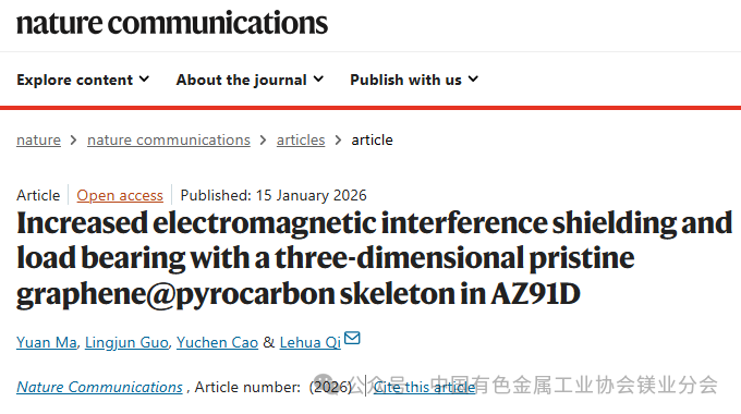 镁”智库|三维石墨烯骨架助力镁合金实现高强度与高效电磁屏蔽